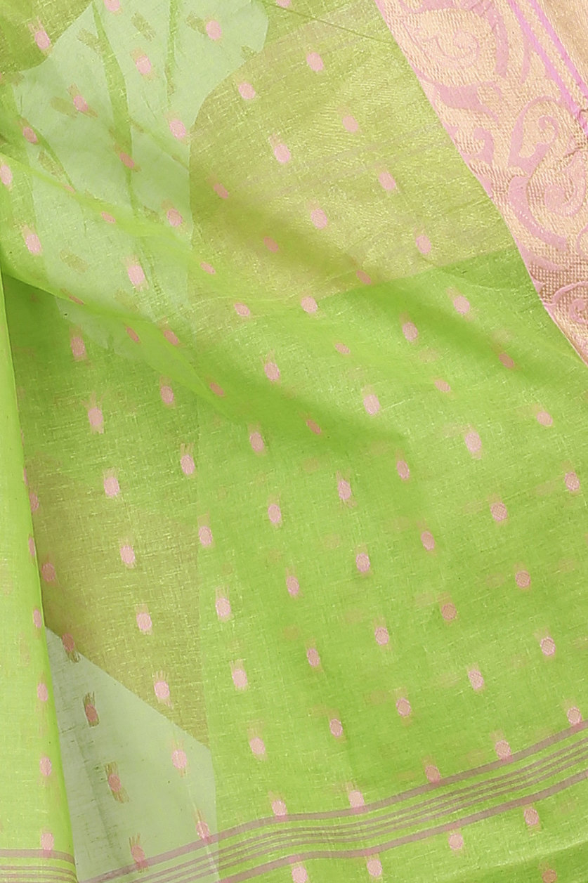 Green Pure Cotton Sachi Tant Saree (1024)